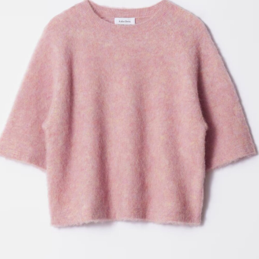 & Other Stories Alpaca-Blend Knitted Top in Pink